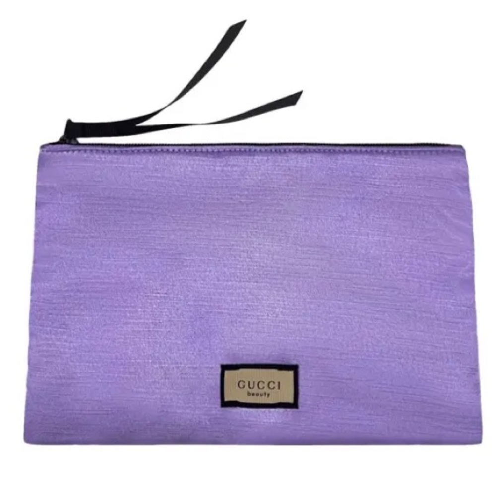 Gucci Beauty Purple Shimmer Floral Inside Zip Pouch - Picture 3 of 3
